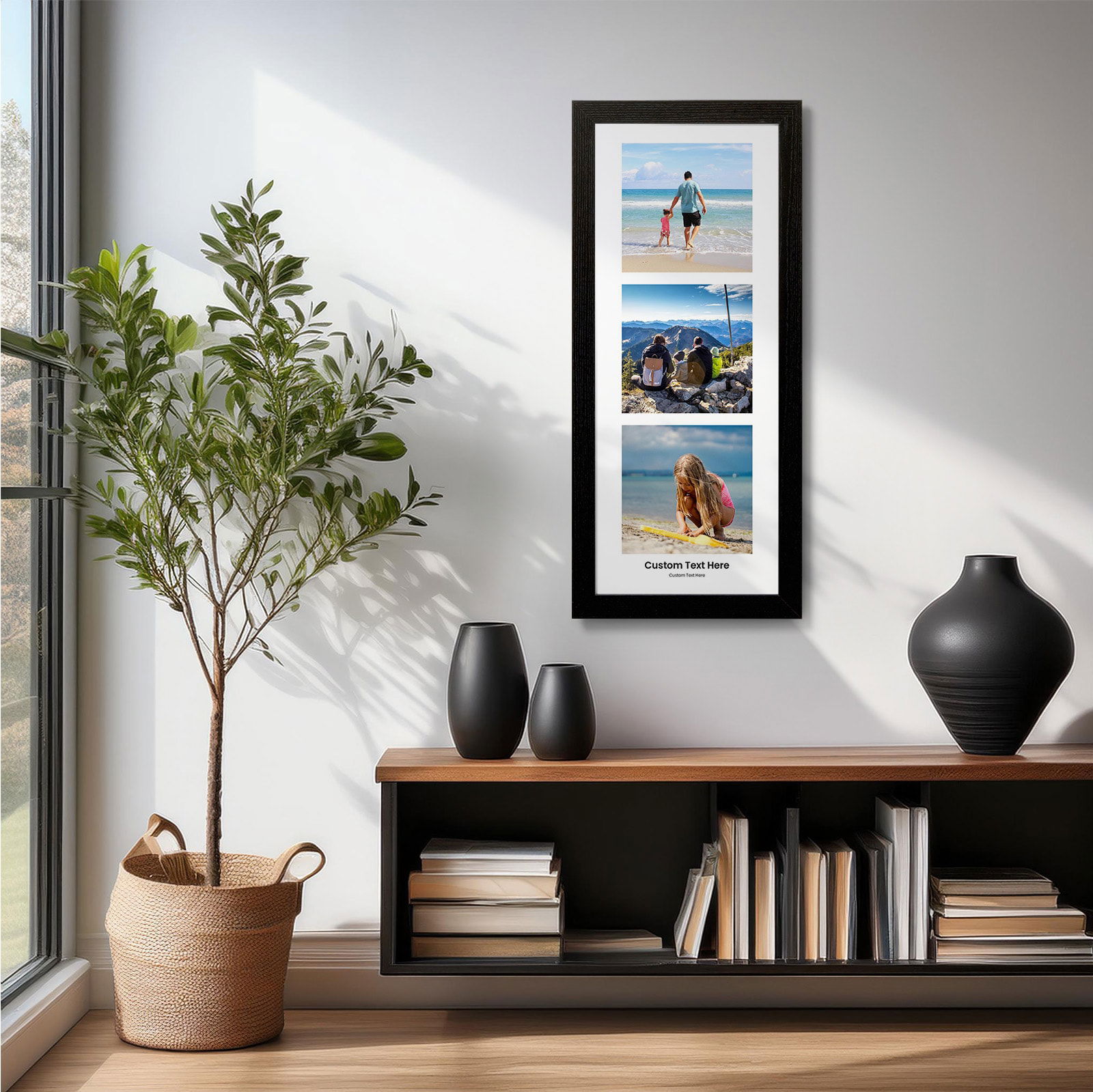 custom triple photo picture with personalized text