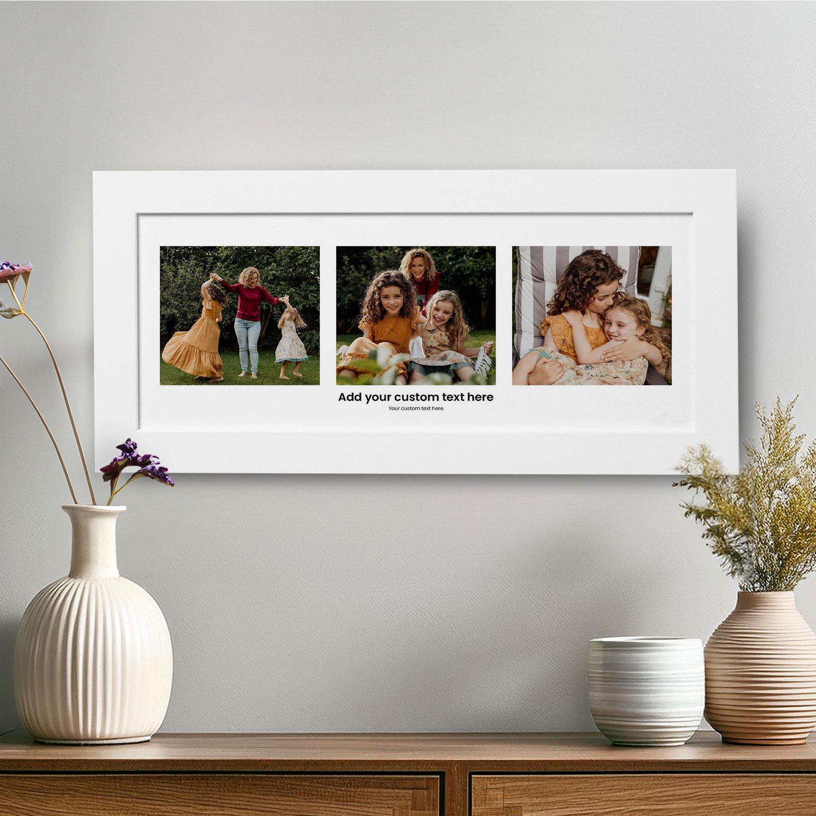 custom 3 photo print with personalized text