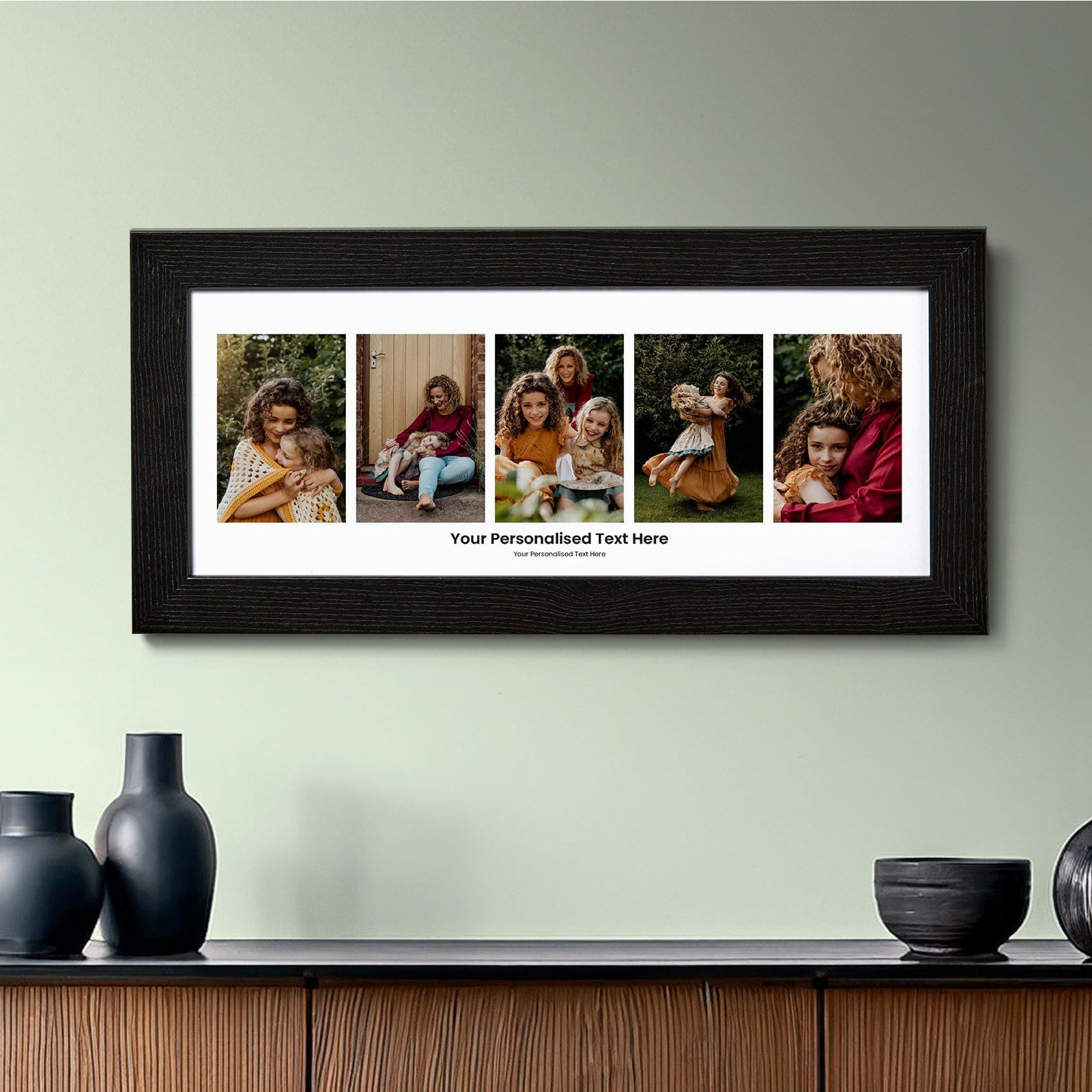 custom photo picture 5 images panoramic with text