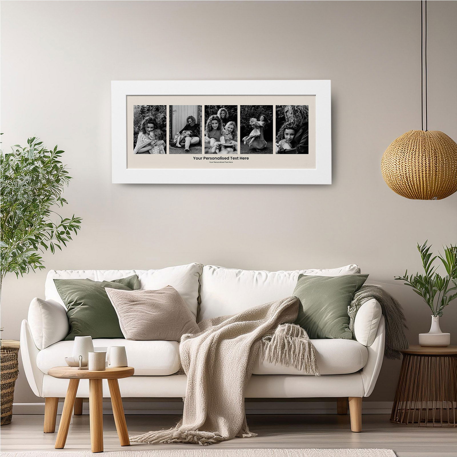 personalized photo picture panoramic 5 images with text