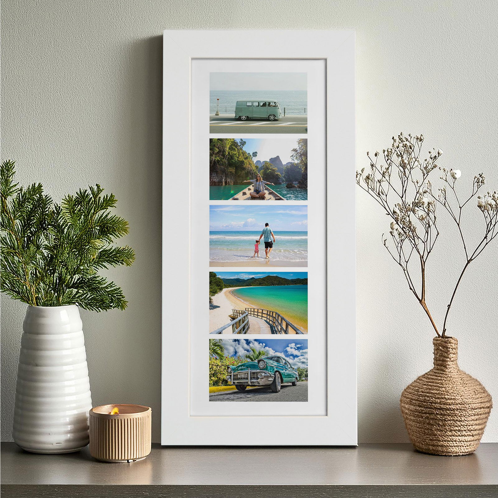 custom photo picture print white frame
