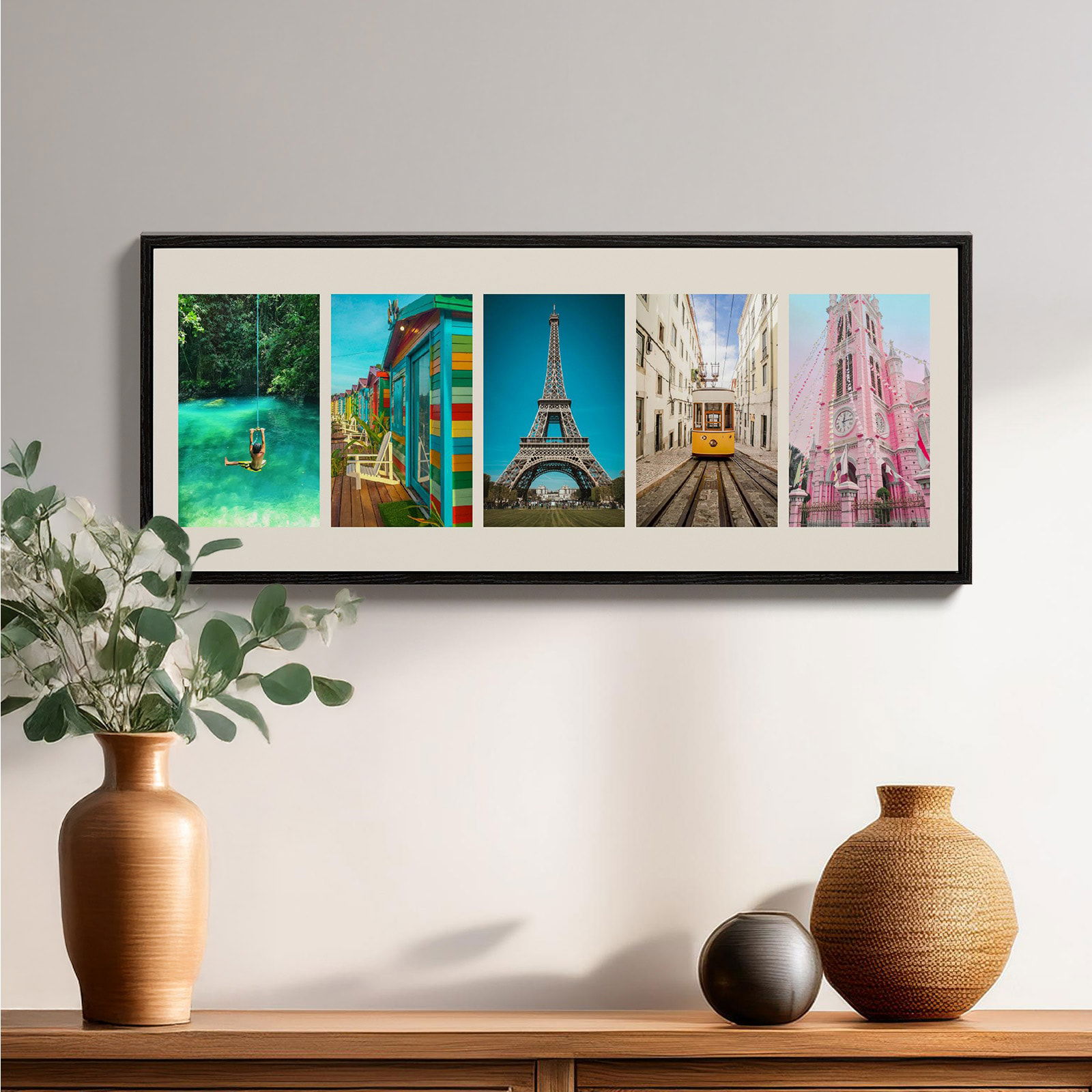 custom panoramic multi photo picture box frame