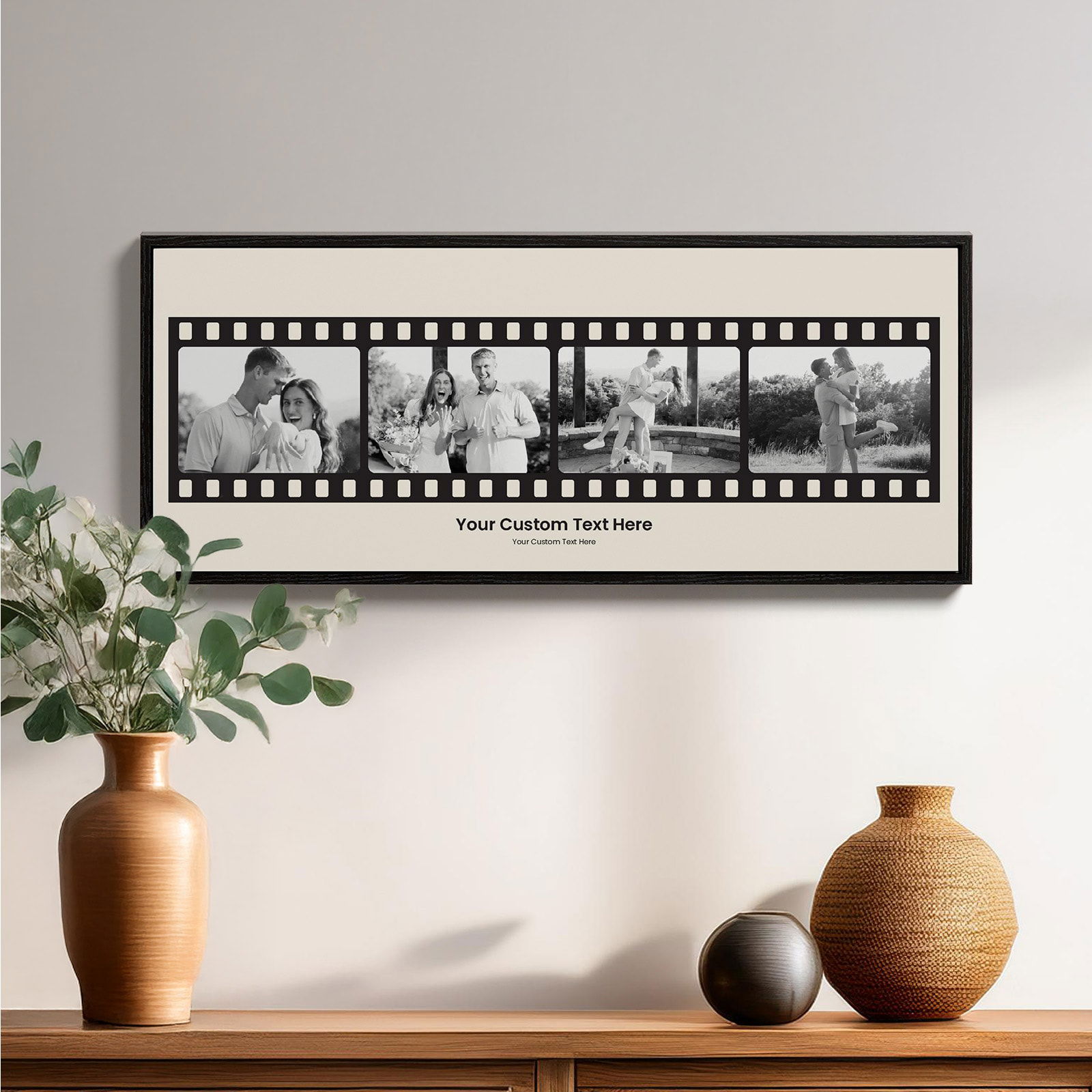film strip photo wall art custom text