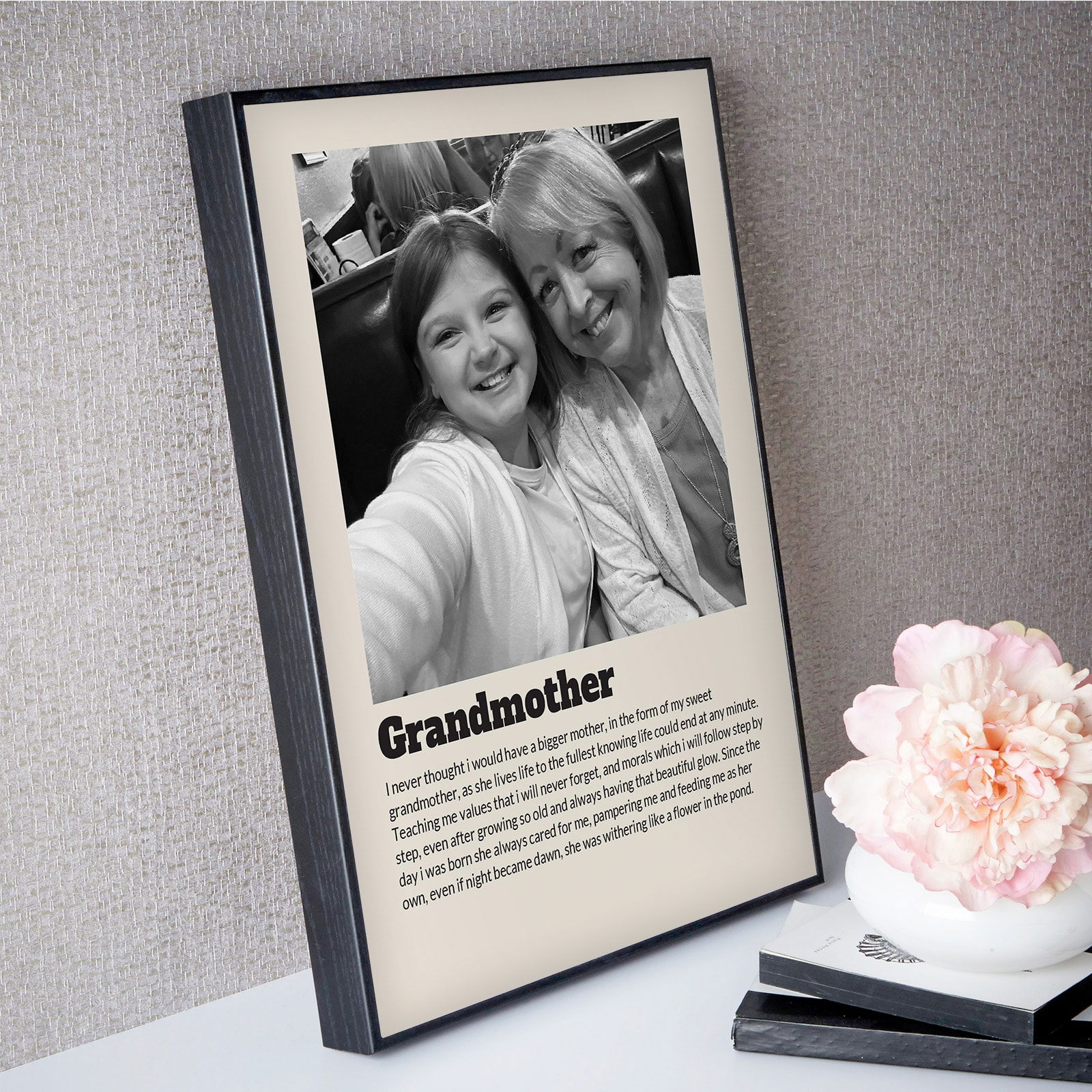 grandma gift custom photo canvas with verse text