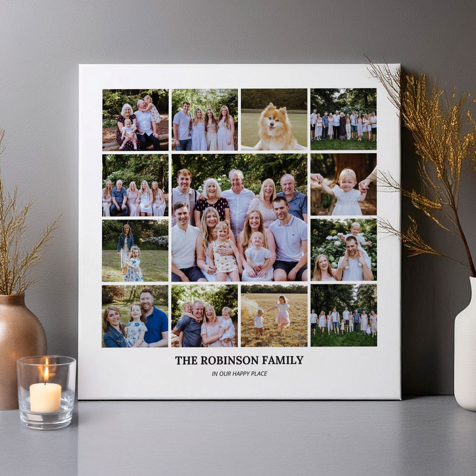 photo collage canvas with custom text