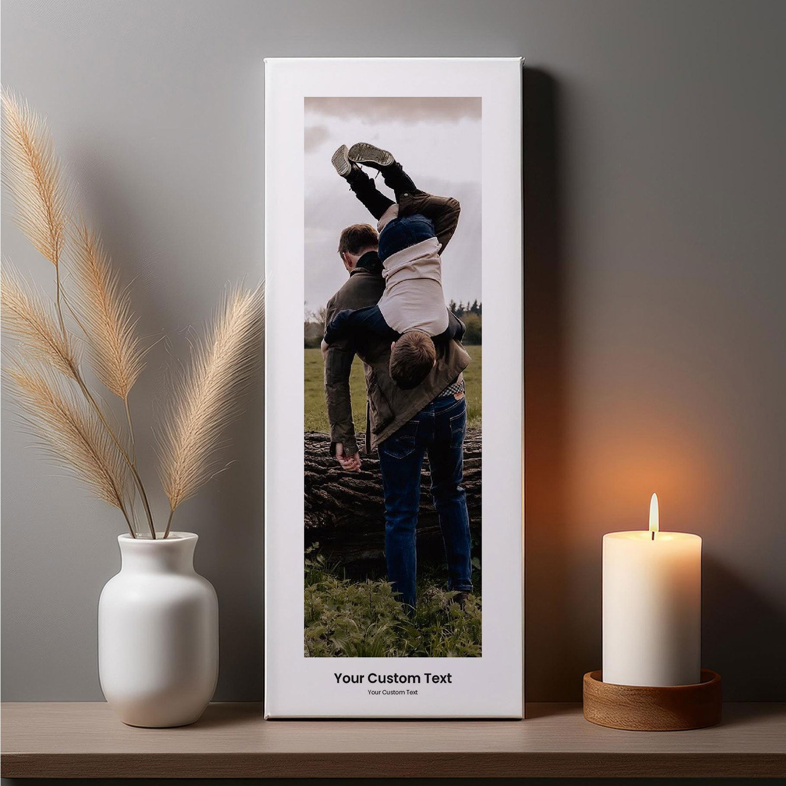 photo picture with custom text white frame