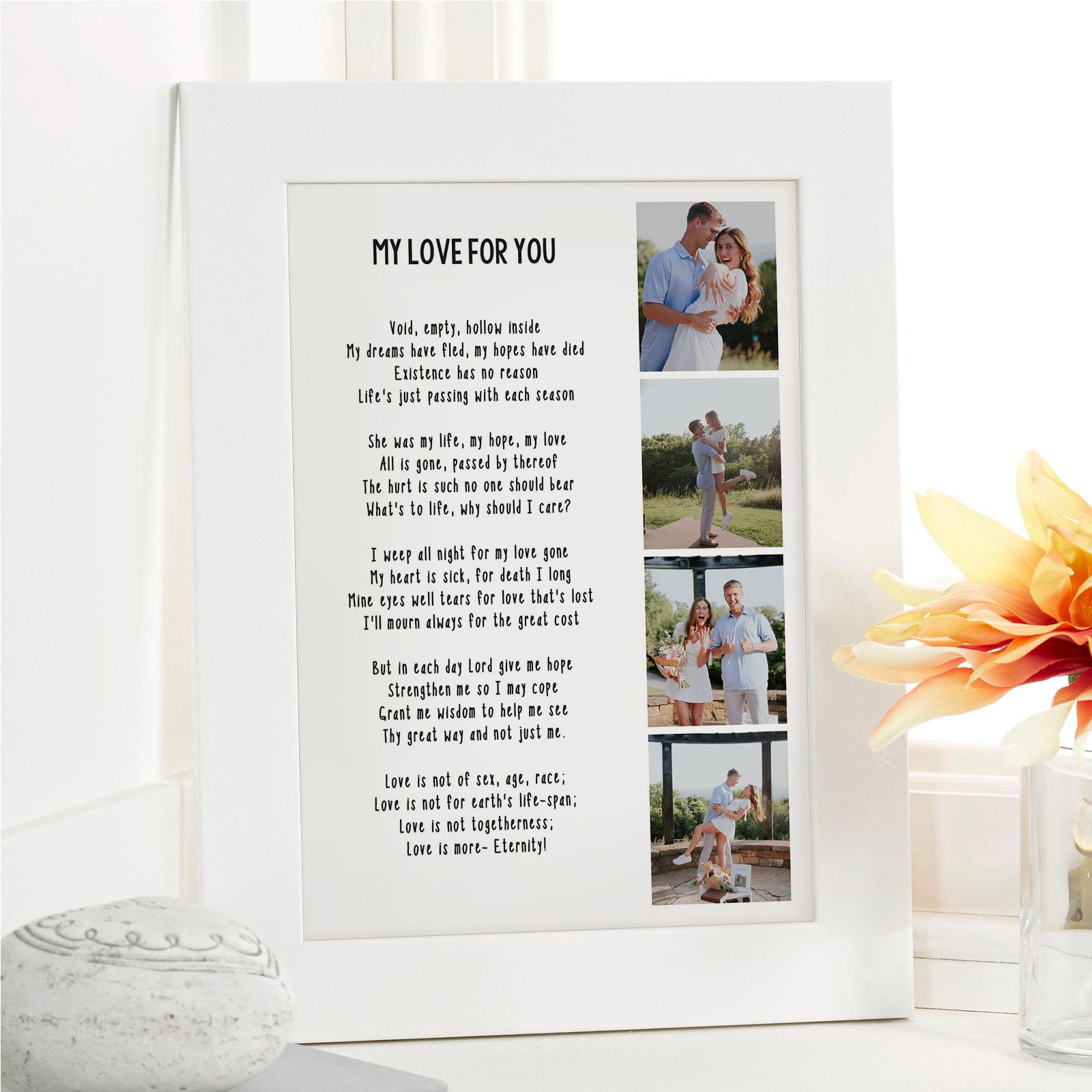 photo & personalized poem framed print