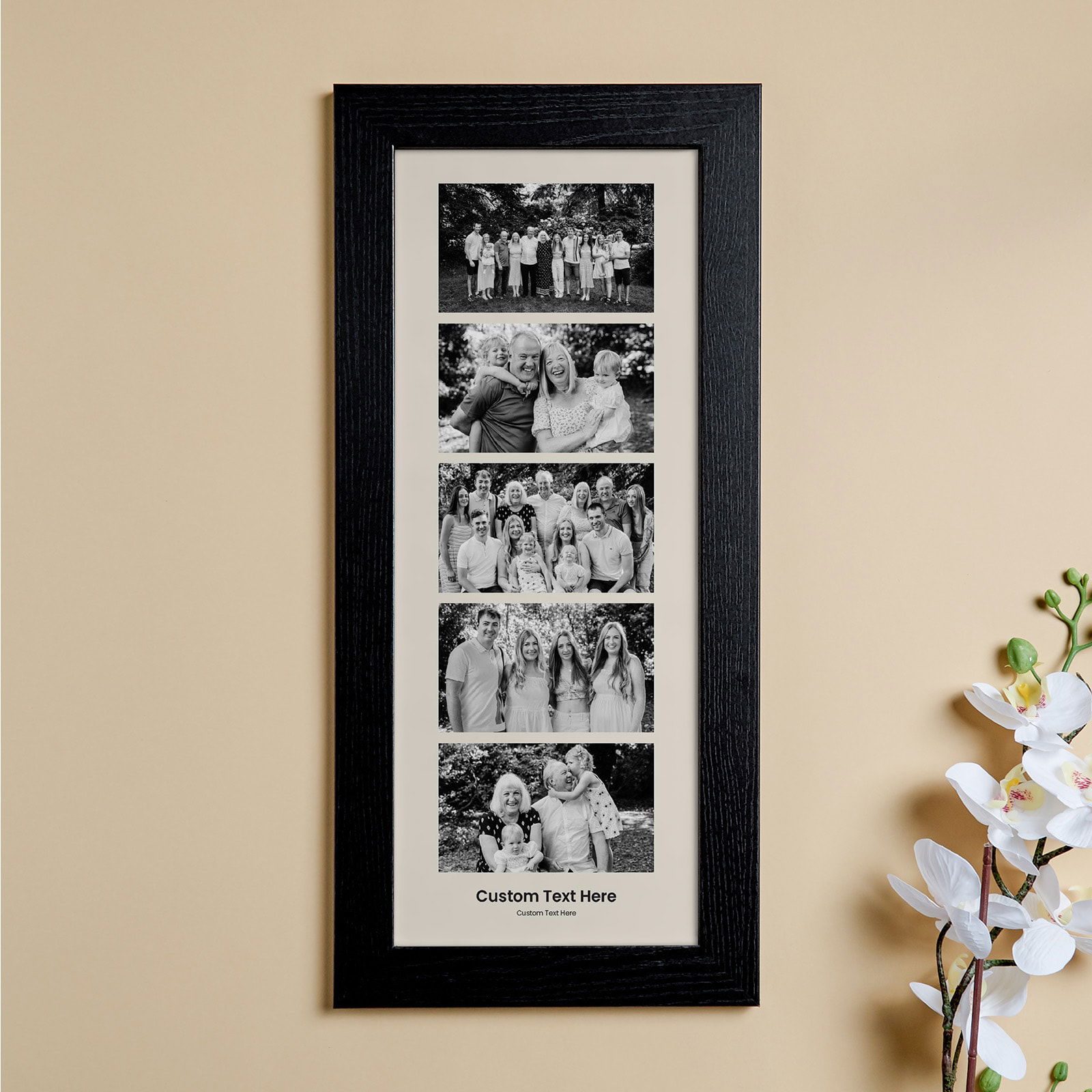 custom photo picture with unique text black frame