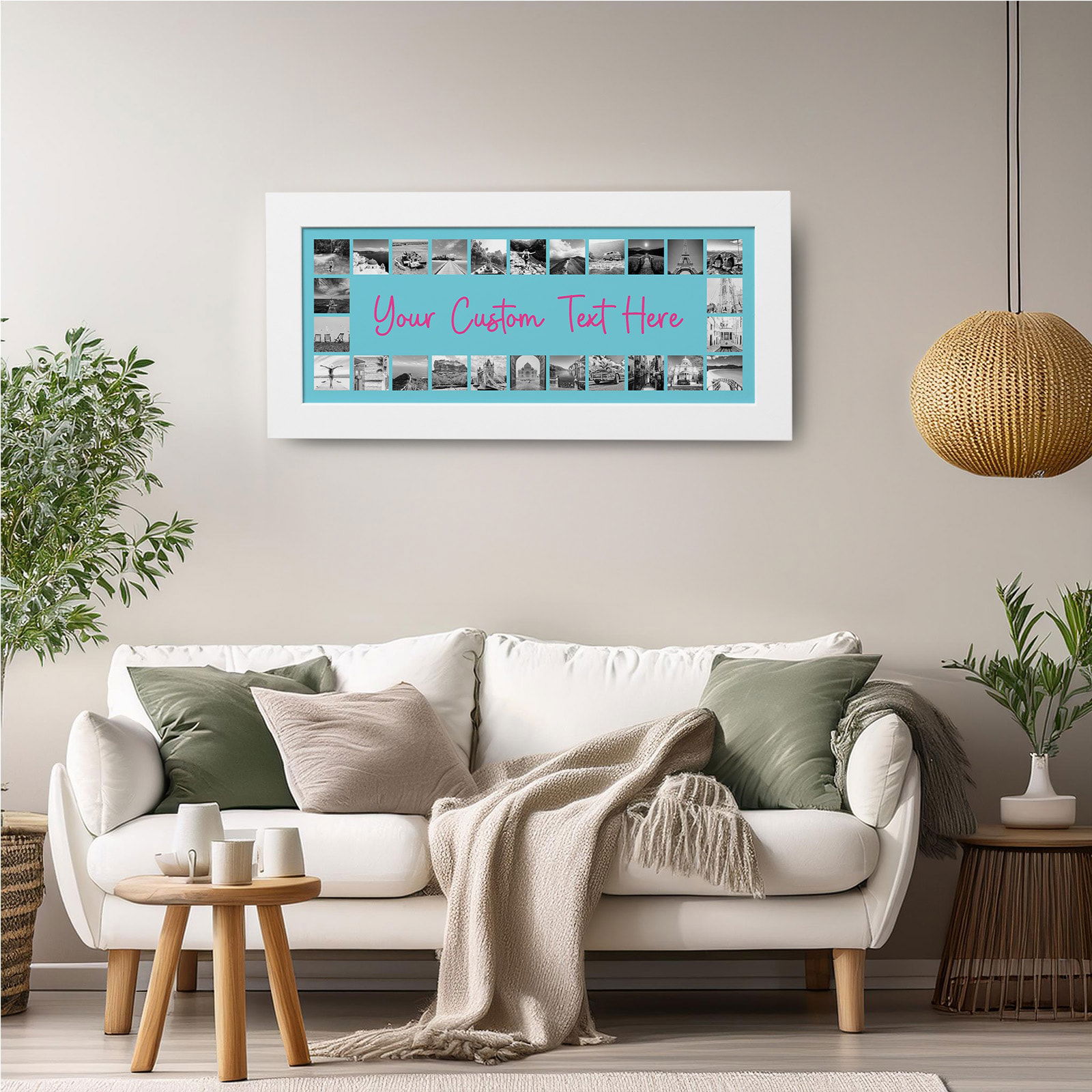 Unique personalized photo montage artwork for wall display