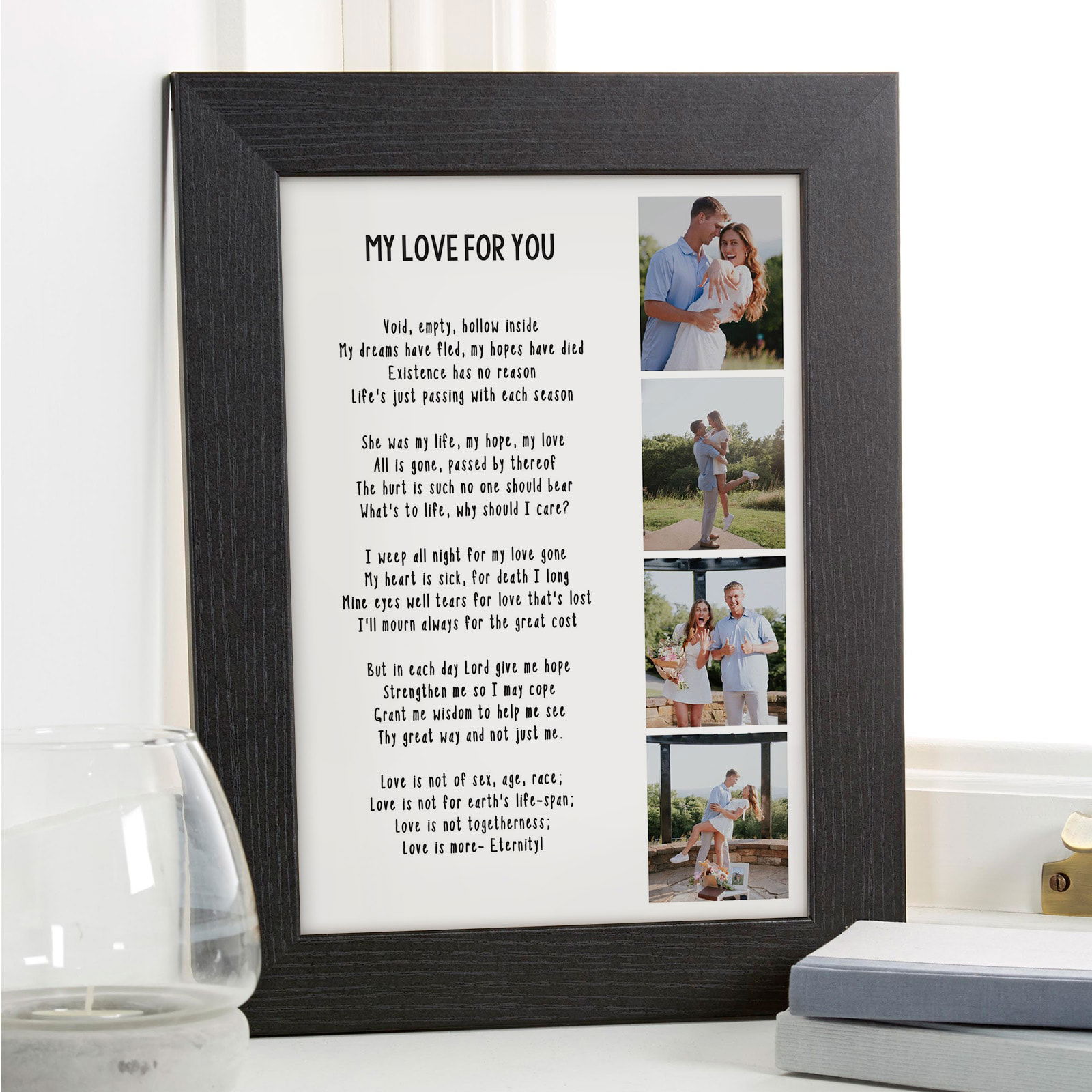 photo & text personalized picture print framed