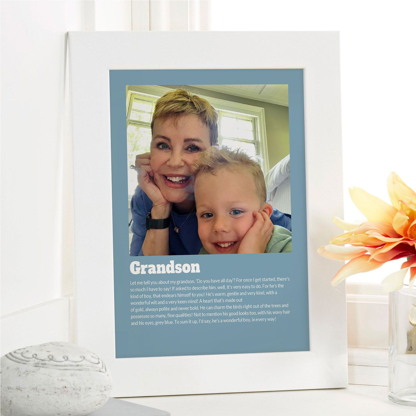 grandson gift custom photo canvas with verse text