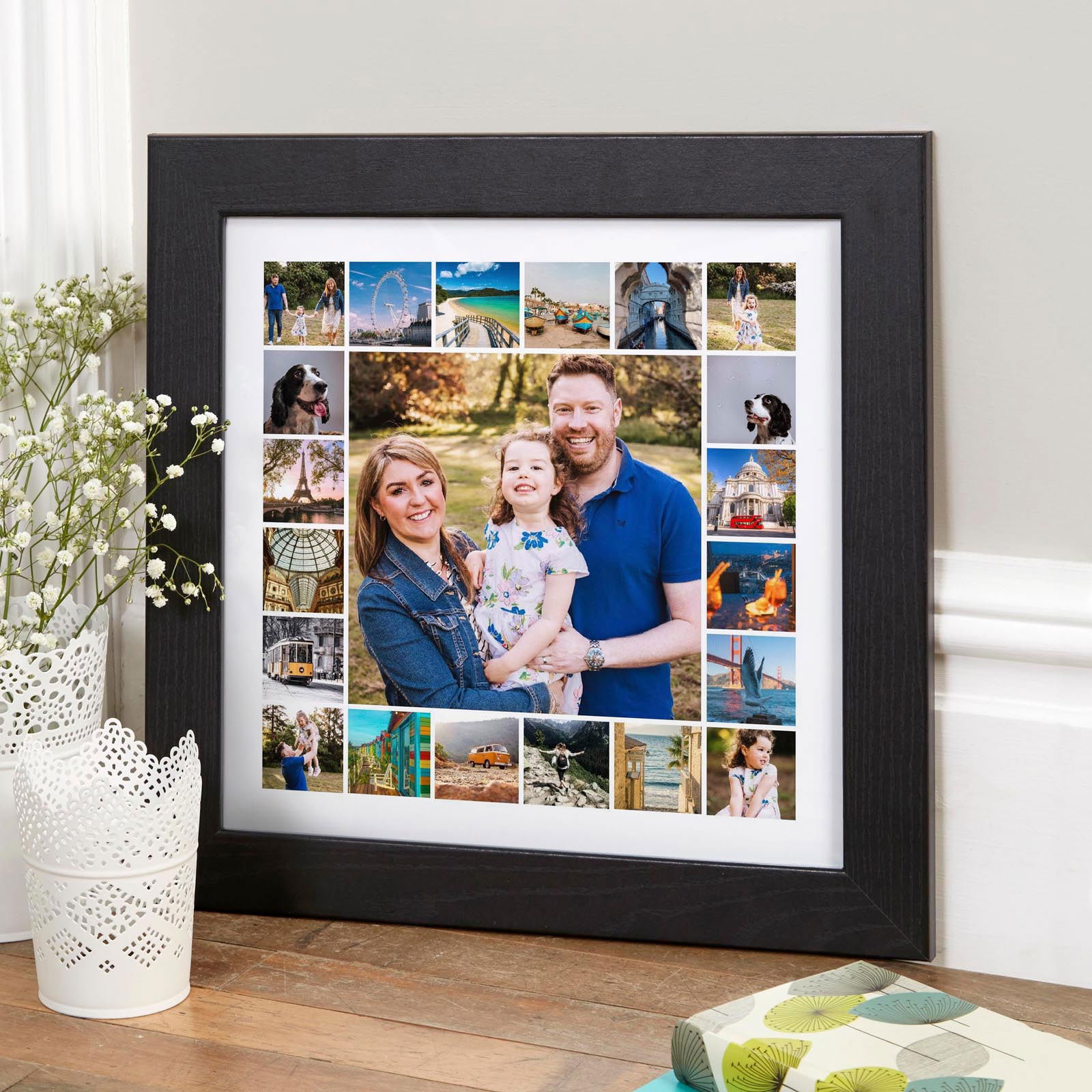 square photo collage wall art