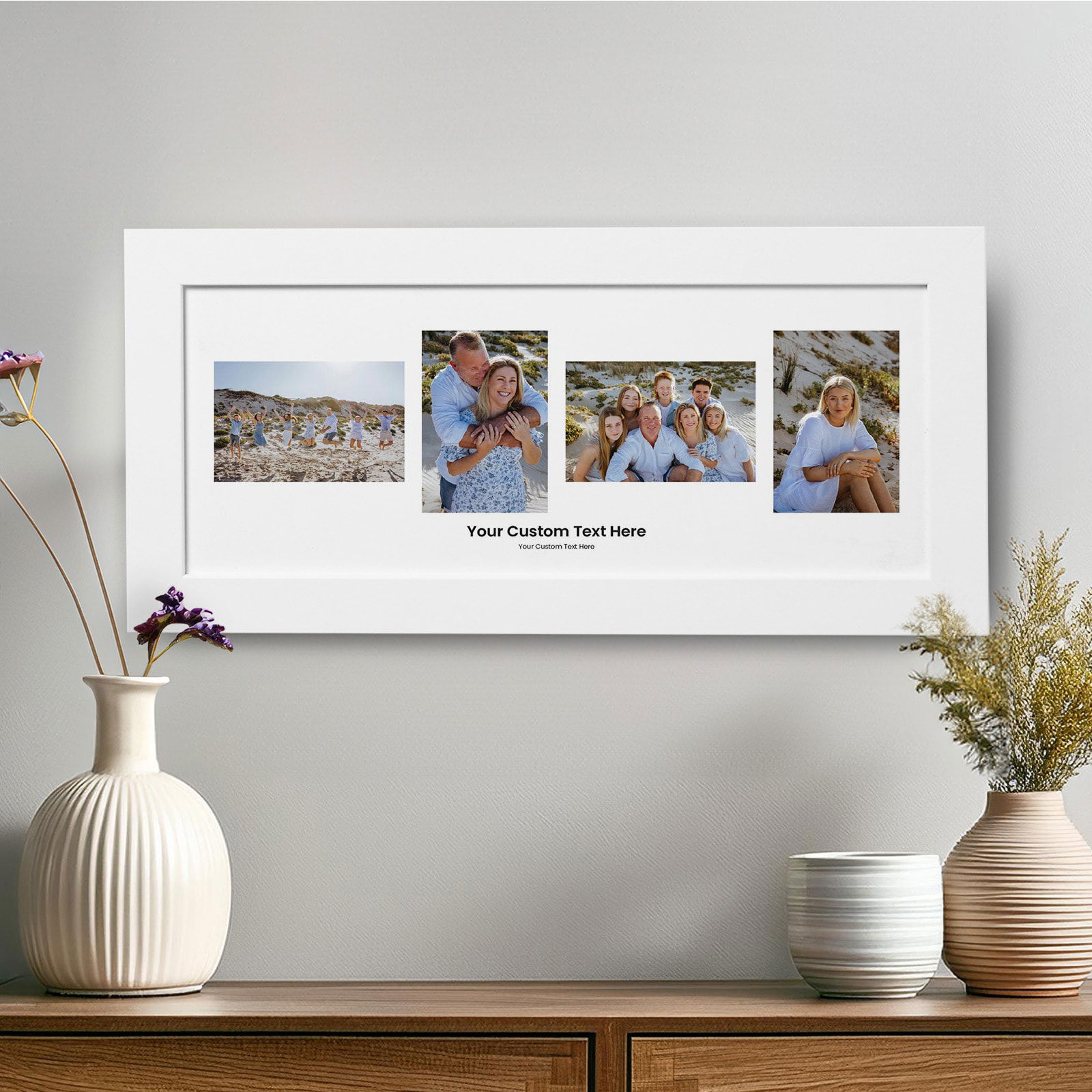 4 photo print white frame personalized text
