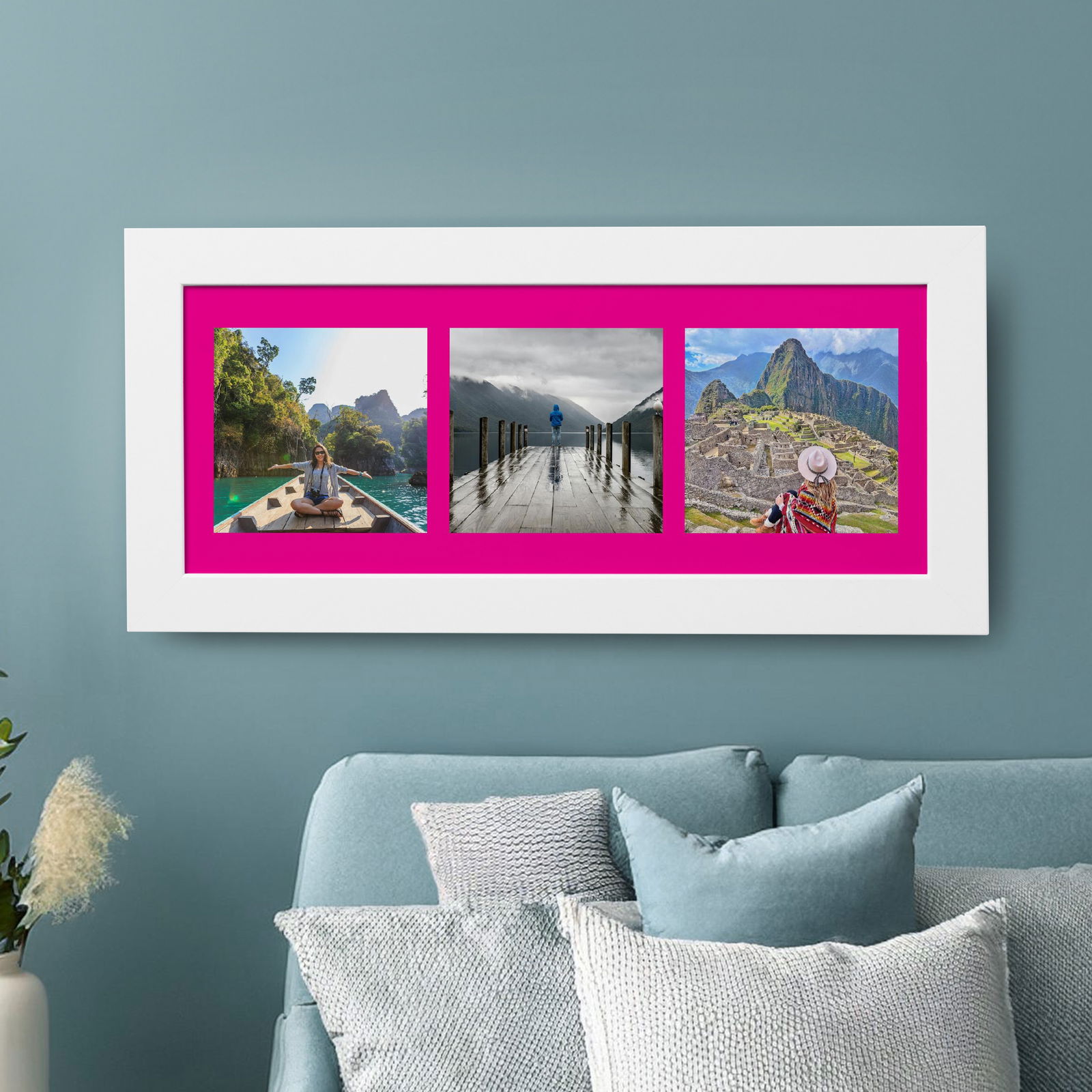 custom photo picture panoramic white frame