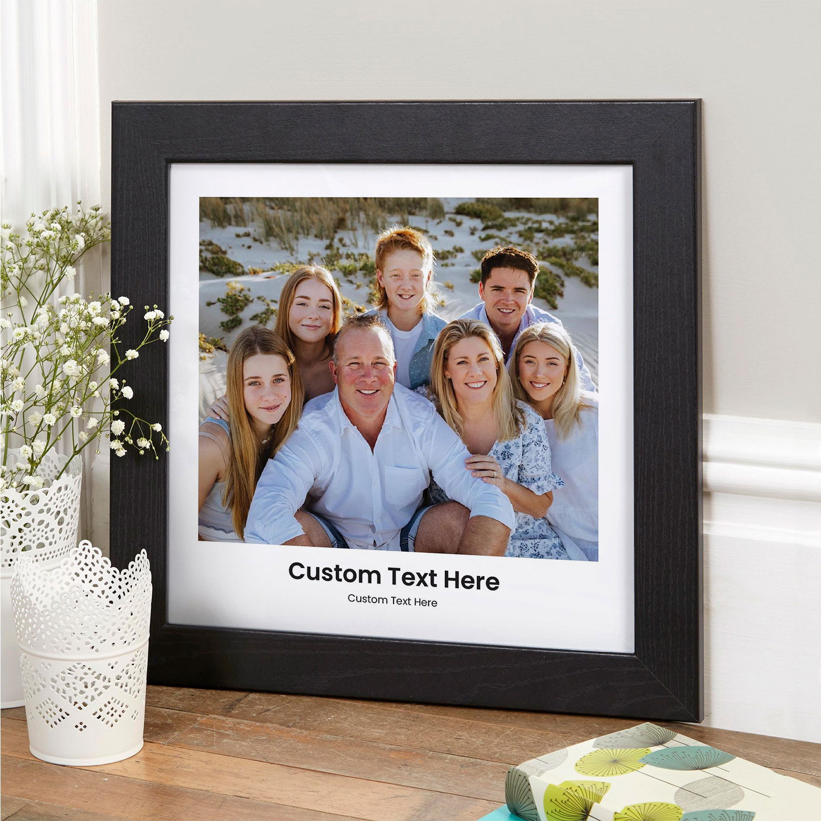 square photo poster personalized text framed