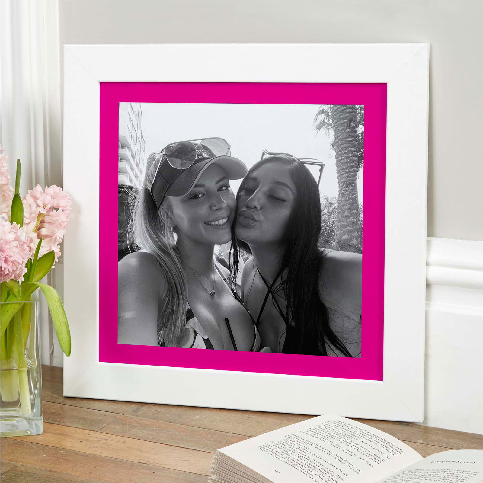 photo upload custom print white frame square