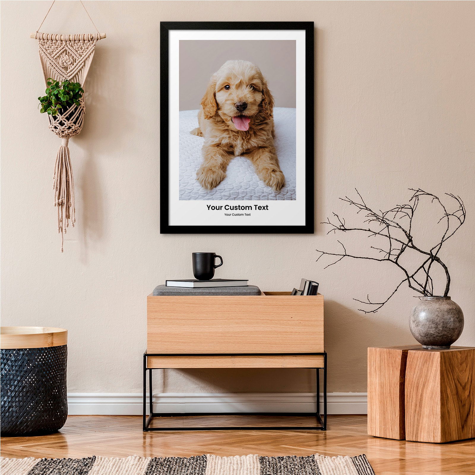 photo poster framed living room