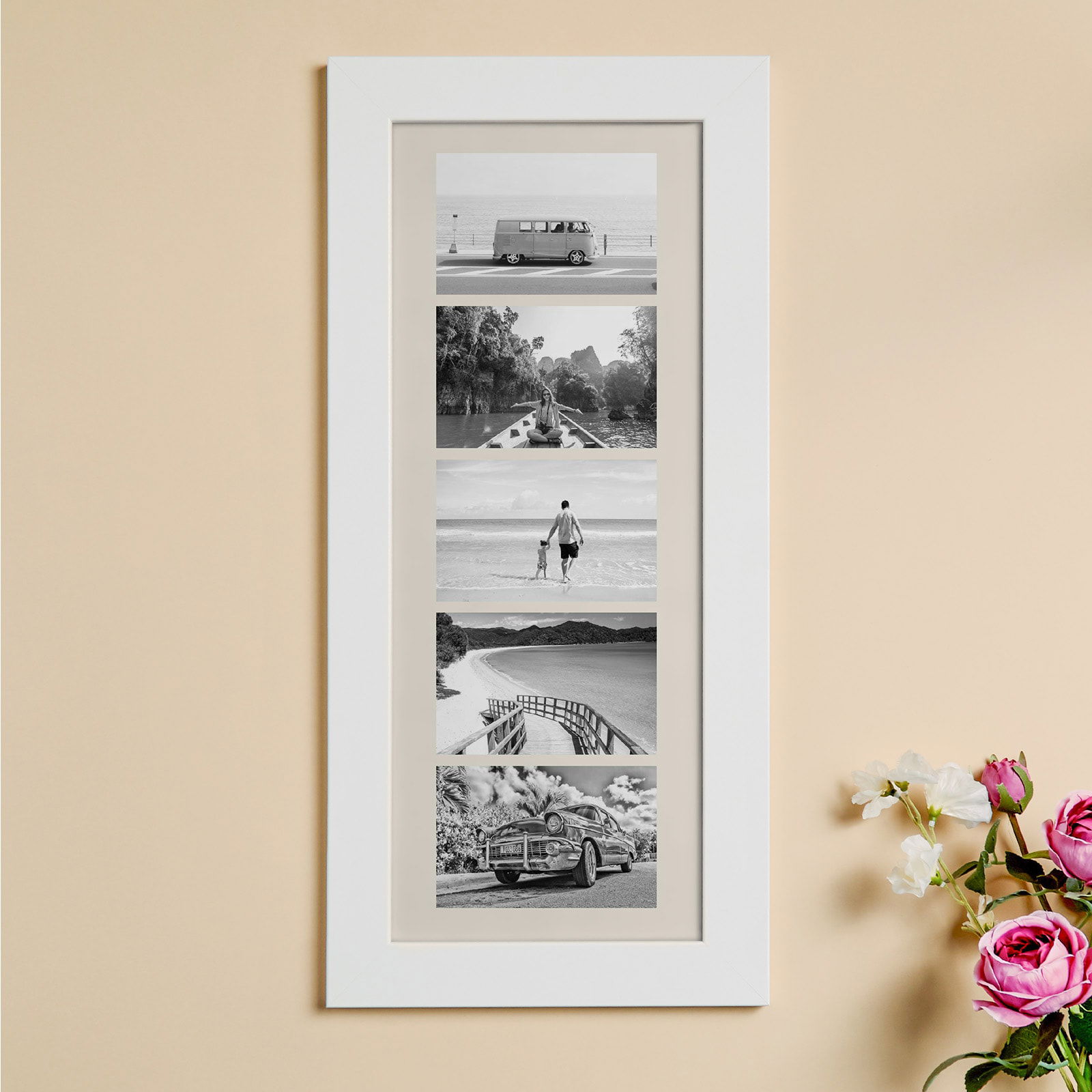 5 photo custom image picture white framed