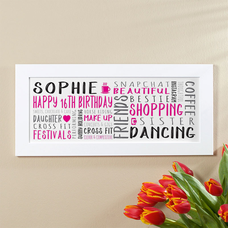 16th birthday gift for girls personalized print panoramic