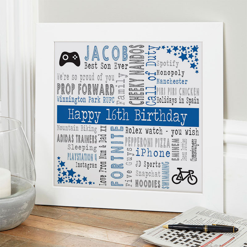 16th birthday gift ideas for boys personalized picture