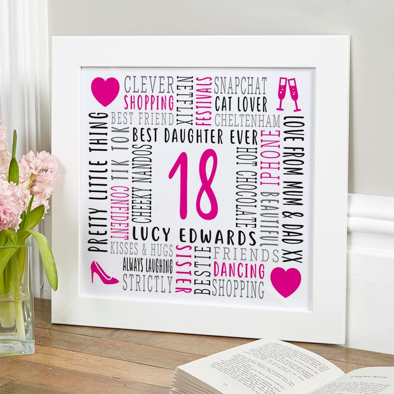 custom birthday gift for 18 year old girl word picture