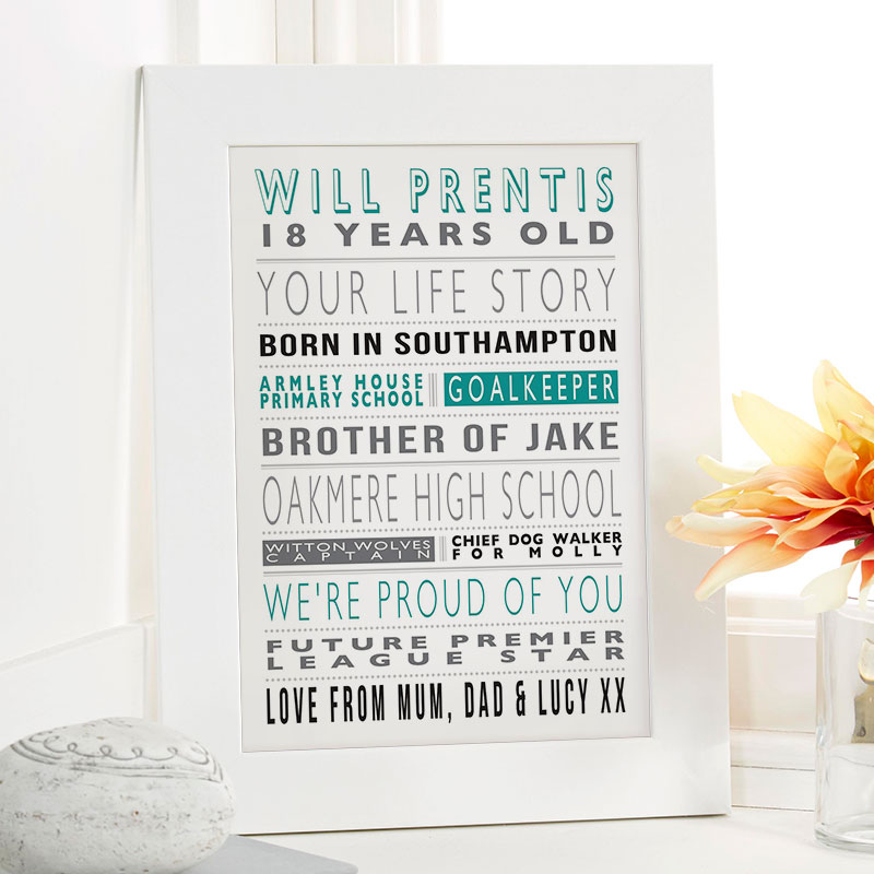 life story 18th birthday personalized gift