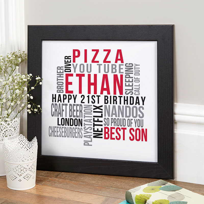 personalized present for boy 21st birthday memories