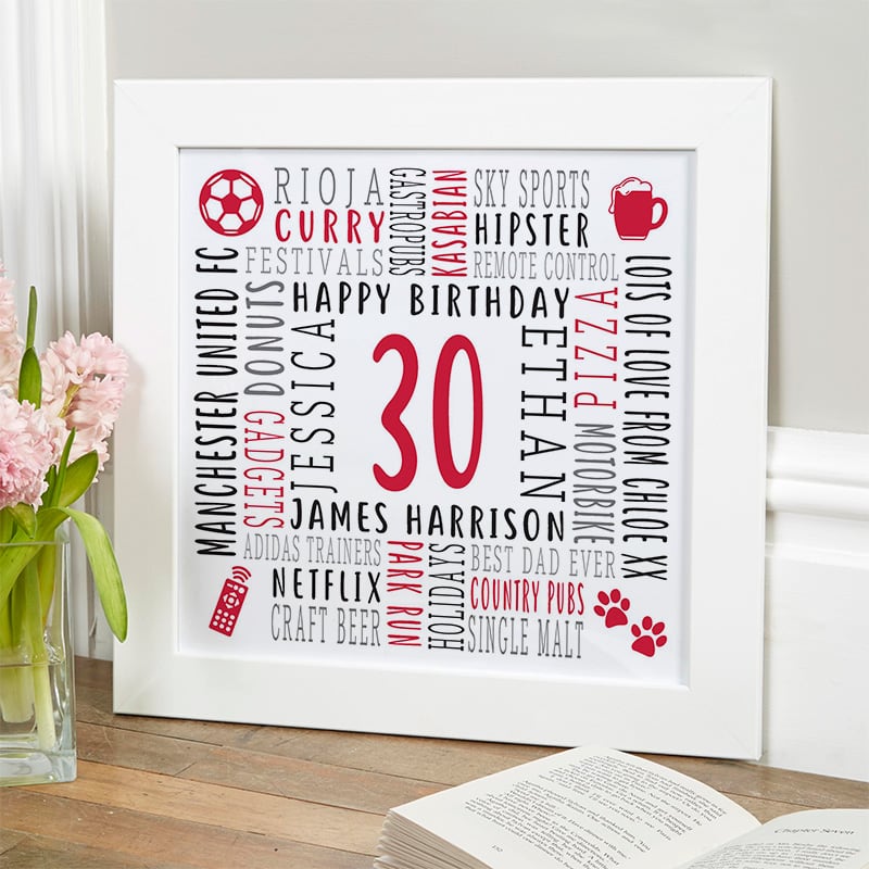 birthday gift for 30 year old man personalized picture