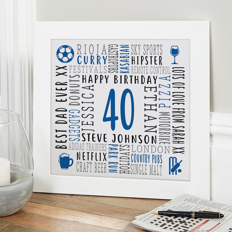 birthday gift for 40 year old man personalized picture