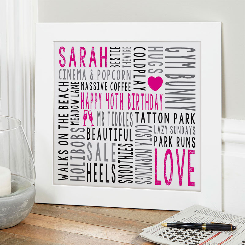 40th birthday personalized gift for her