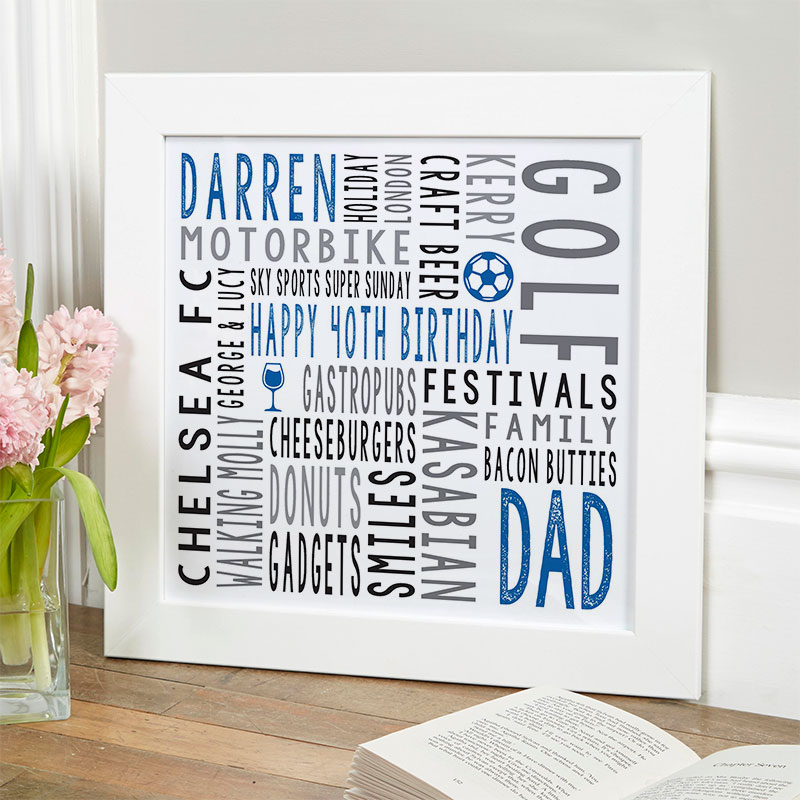 40th birthday gift for him personalized