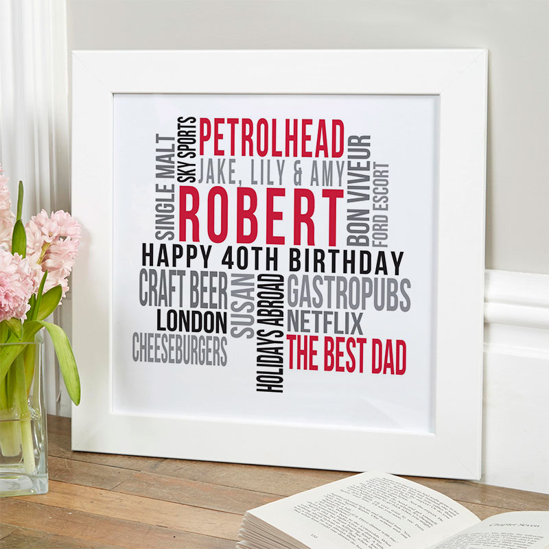 personalized present for husband 40th birthday memories