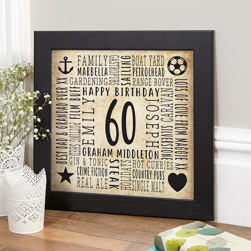 birthday gift for 60 year old husband personalized picture