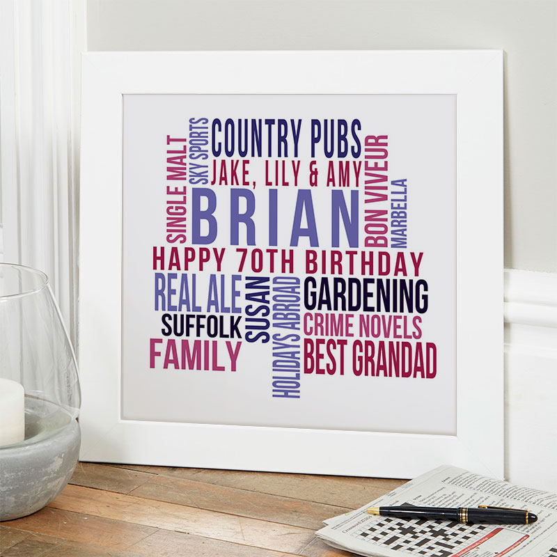 personalized present for husband 70th birthday memories