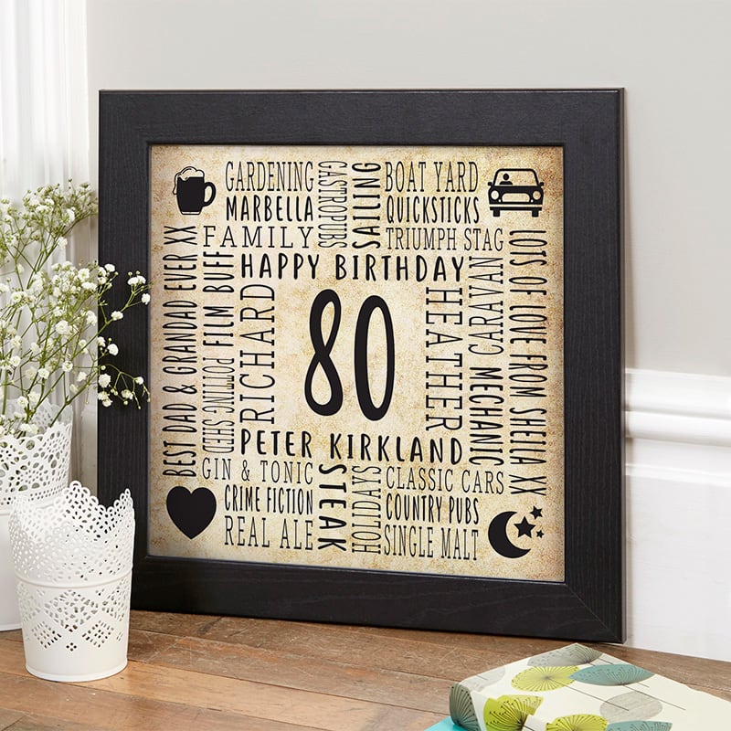 birthday gift for 80 year old husband or dad personalized picture