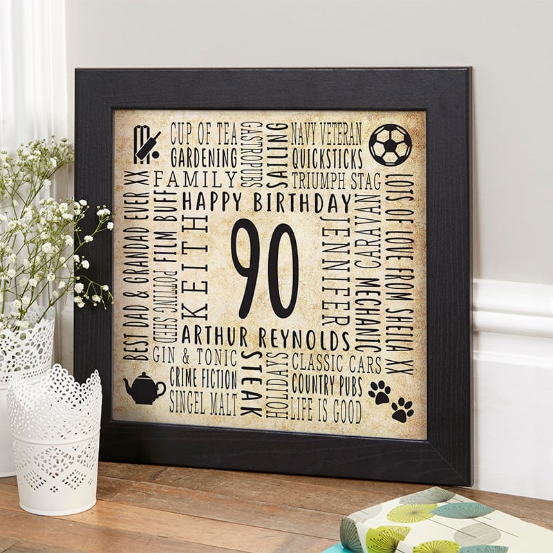 birthday gift for 90 year old husband or dad personalized picture