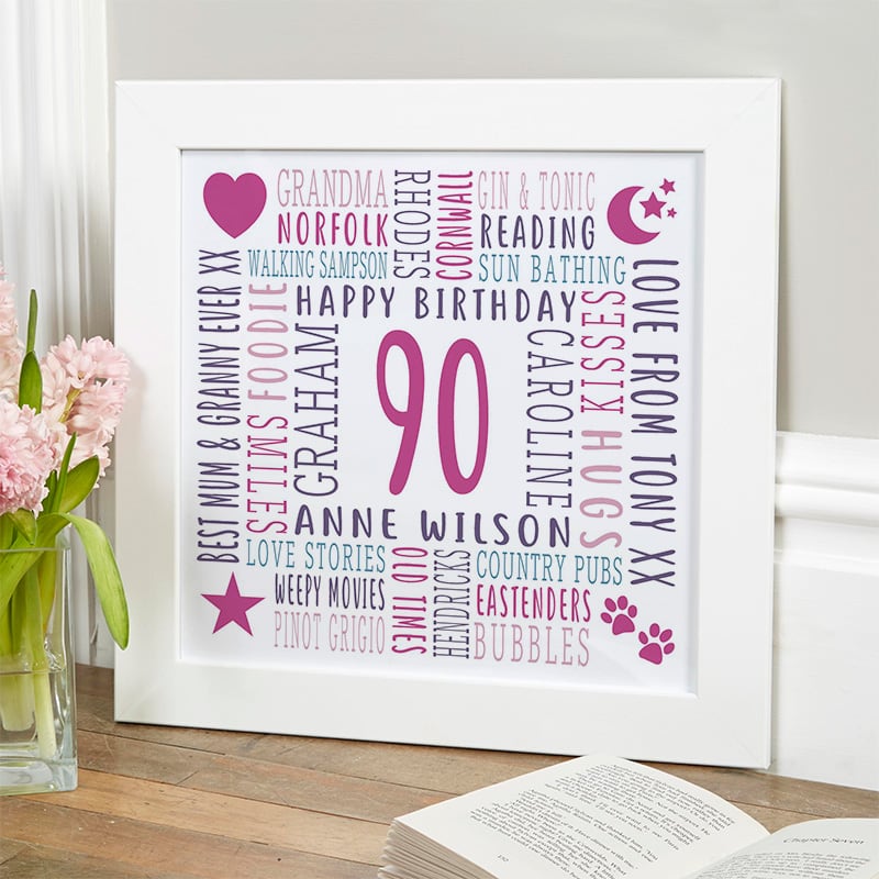 gift ideas for 90 year old woman personalized picture