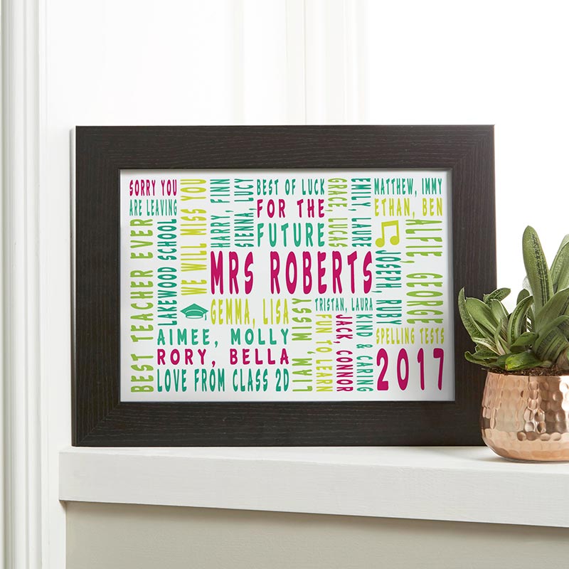 teacher present leaving end of term personalized print