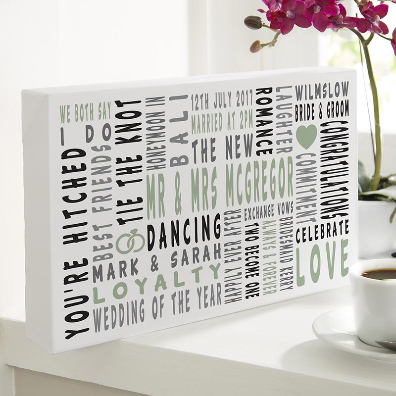 personalized wedding gift of word art