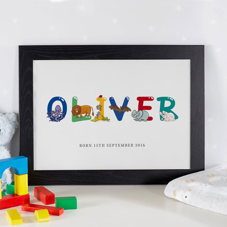 personalized baby name art framed gift