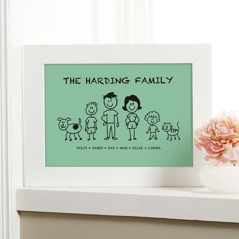 personalized christmas gift family characters picture