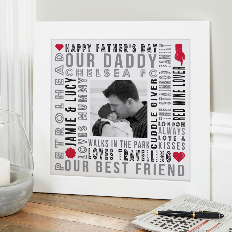 Personalized fathers day gift print words and photo