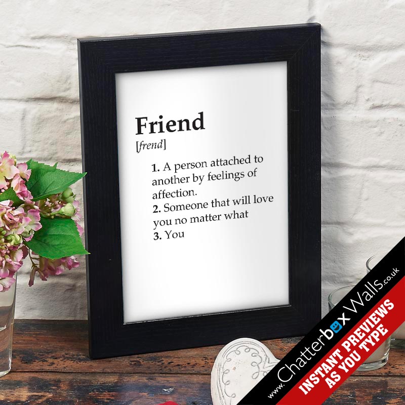 friend dictionary definition framed print canvas