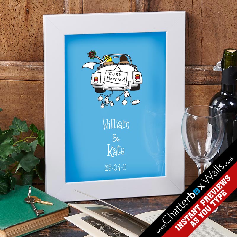 just married personalized print