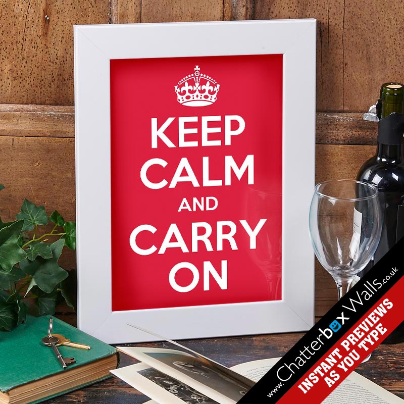 personalized keep calm and carry on framed print