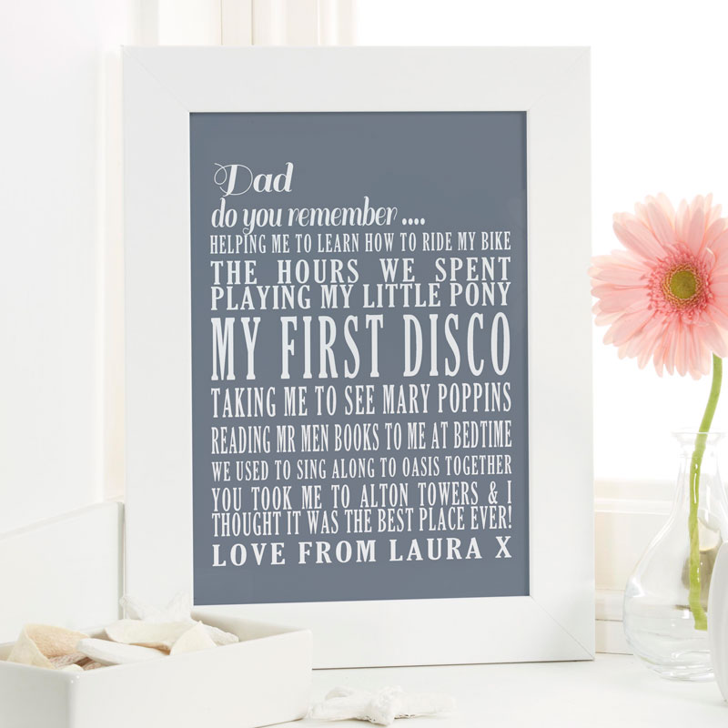 personalized fathers day word print present special memories