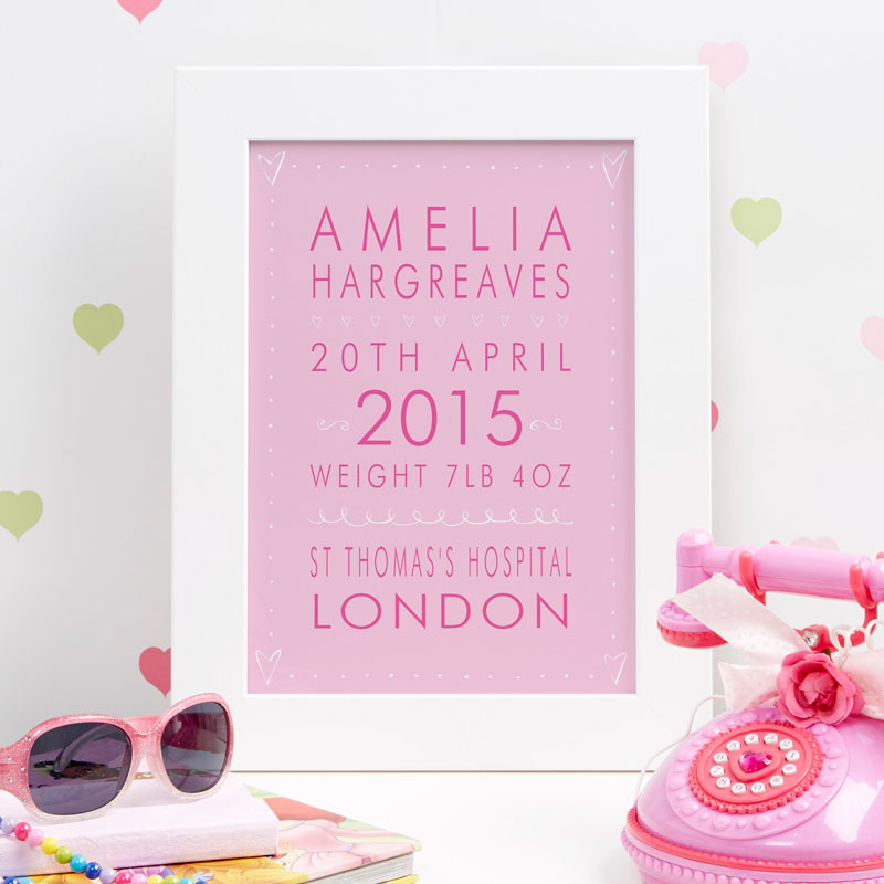 personalized new baby gift name print