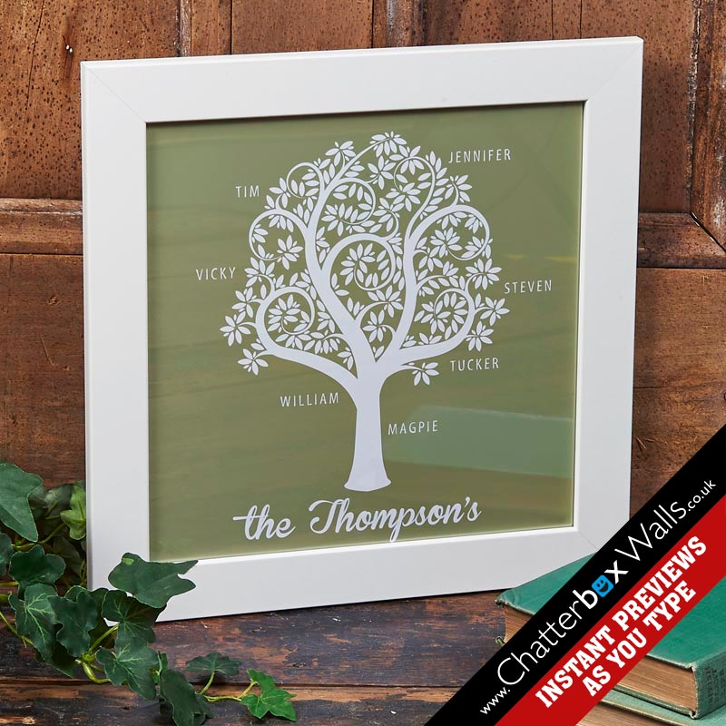 personalized present family tree art words