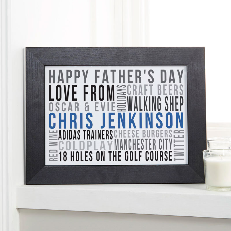 unique gift for fathers day framed word print