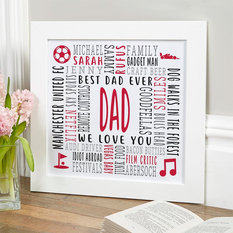 personalized gift for him word picture framed